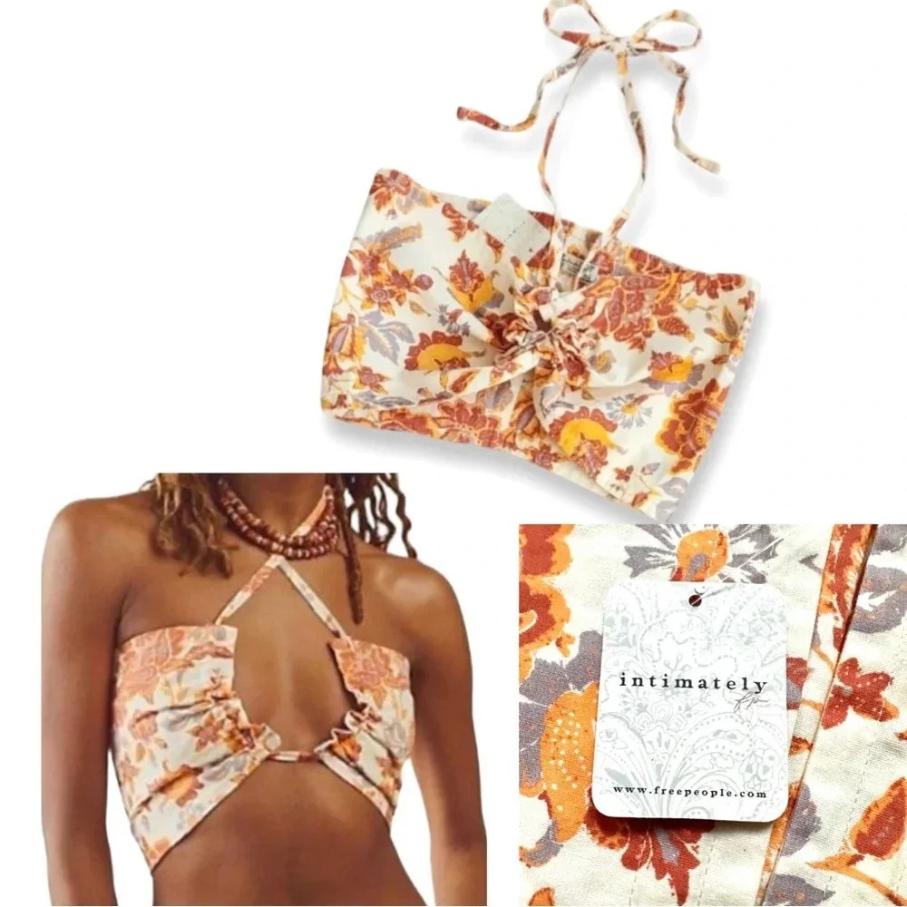 NWT $78 Free People Summer of Love Convertible Bandeau M ๐๐ปโจโฐ๐ญ๐คโ๏ธ - Picture 3 of 16